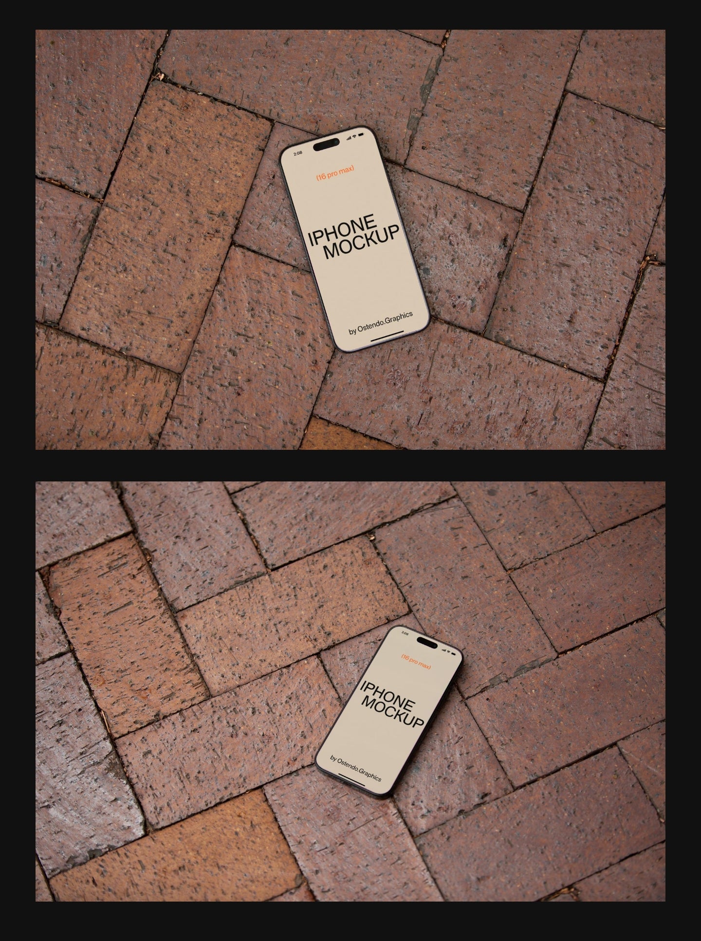 DD14-15 iPhone 16 Pro Max Mockup on Brick