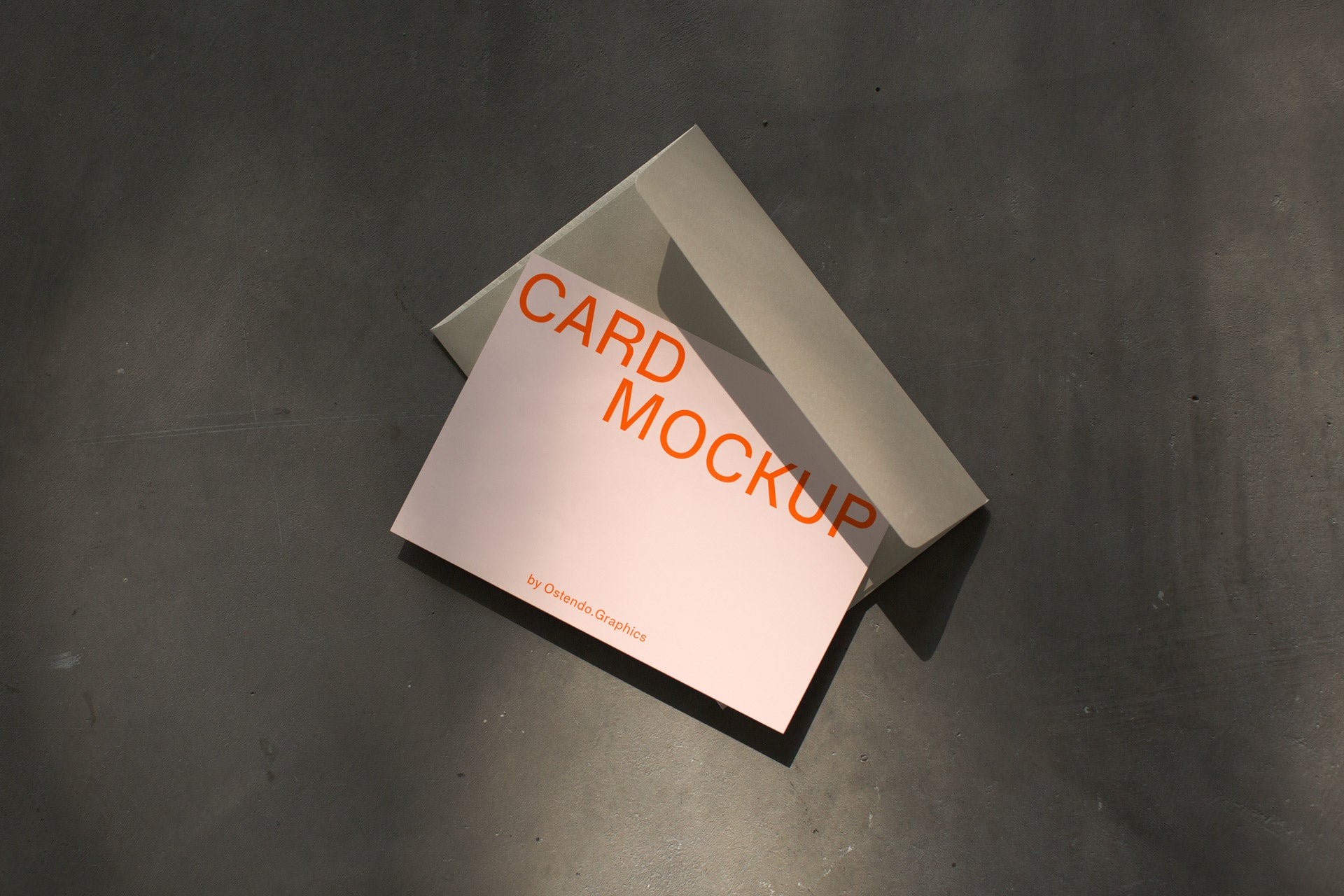 CA4 Card Mockup A7 5×7" on Concrete