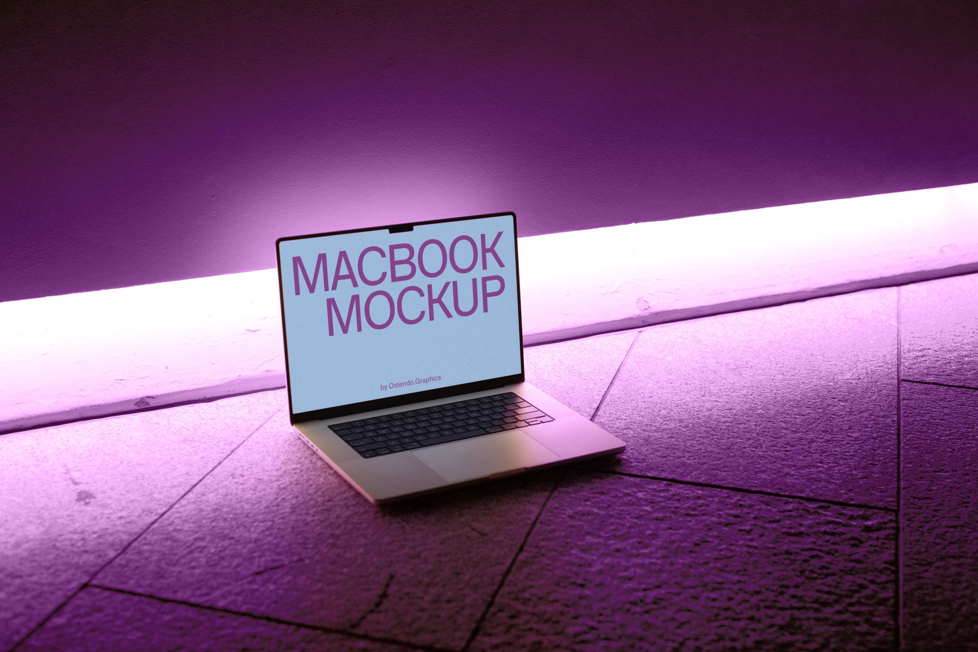 DD10 Apple Macbook Pro Mockup Night Lighted