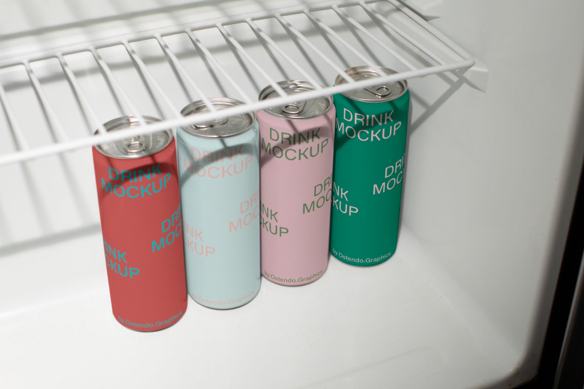 DR27 Drink Cans Mockup - Fridge