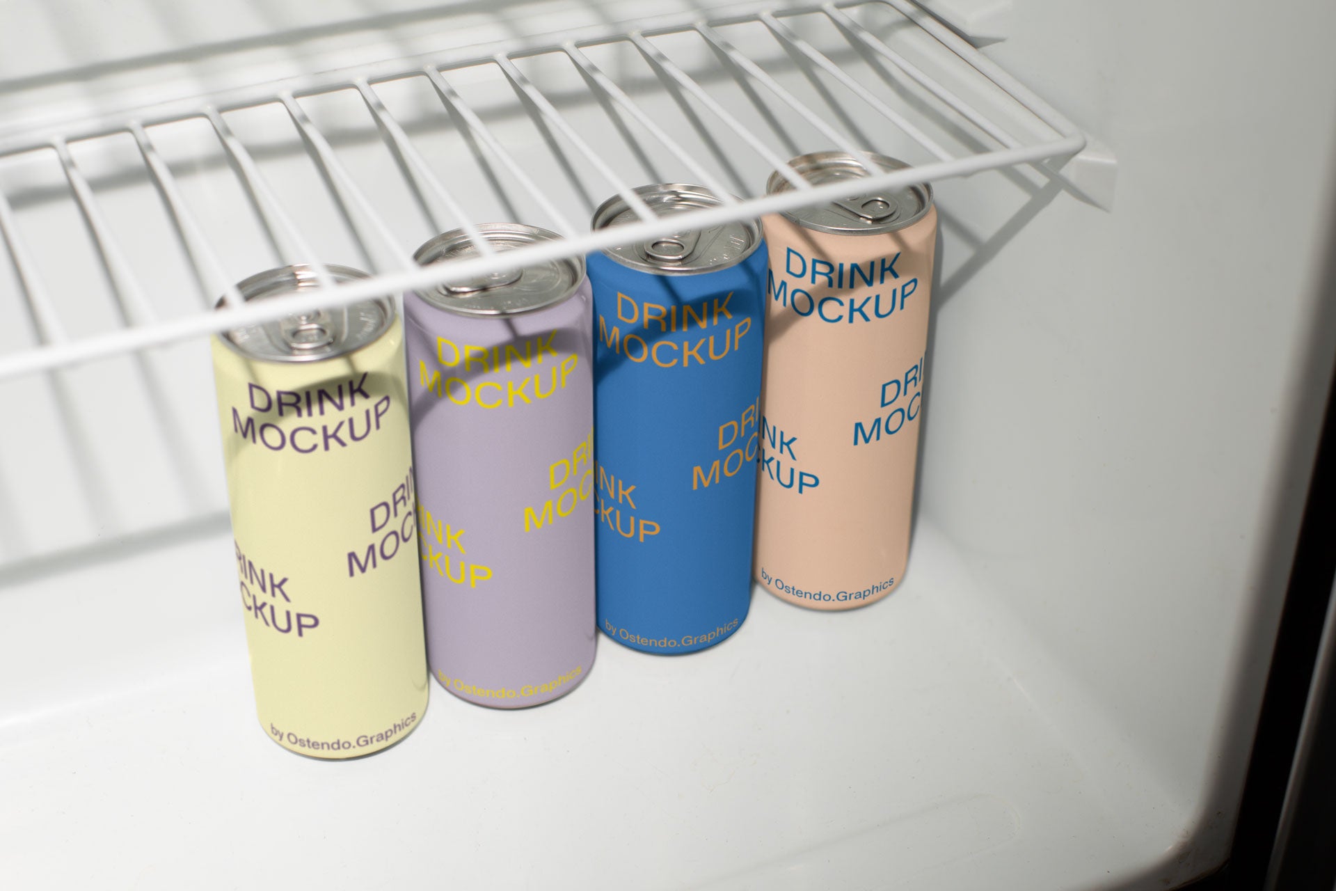 DR27 Drink Cans Mockup - Fridge
