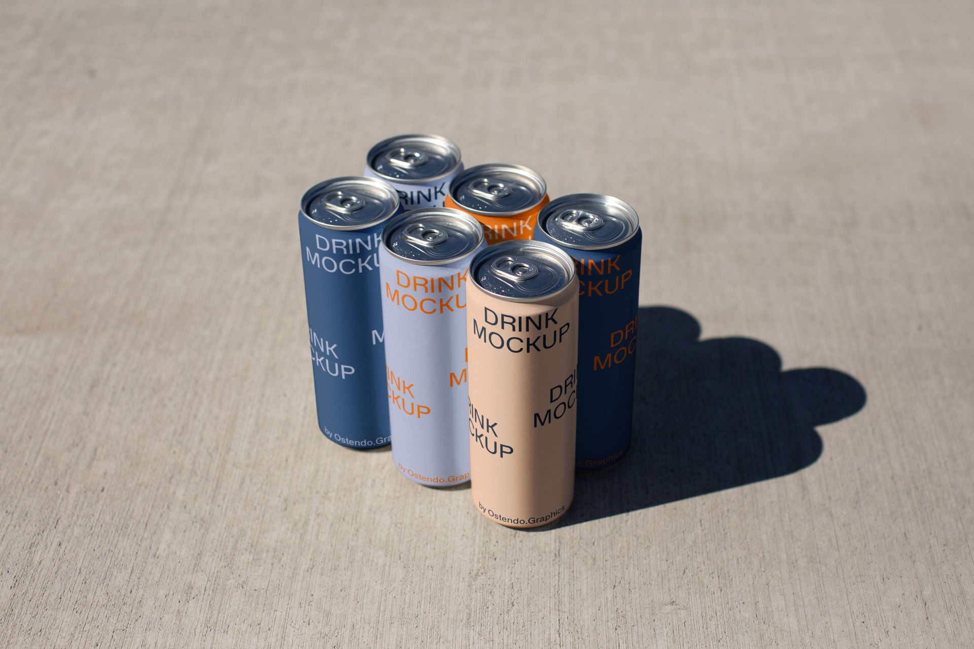 6-Pack can drinks mockup
