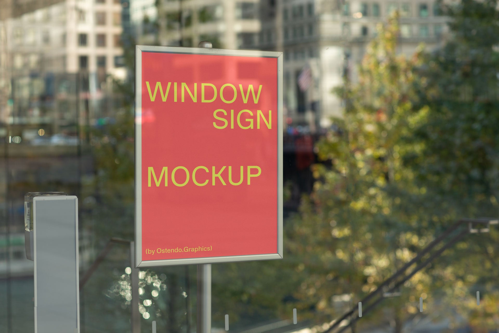 SI19 Window Sign Display Mockup