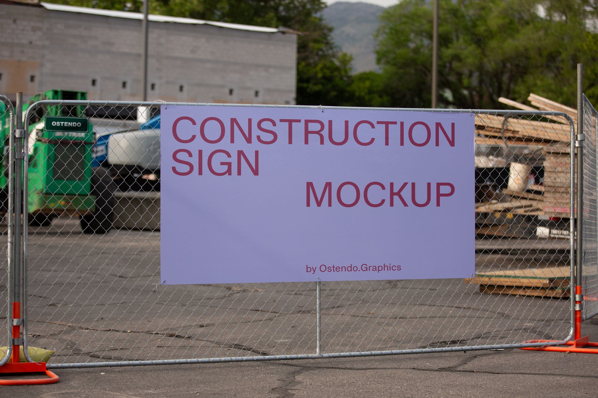 SI21 Outdoor Construction Site Sign/Billboard Mockup