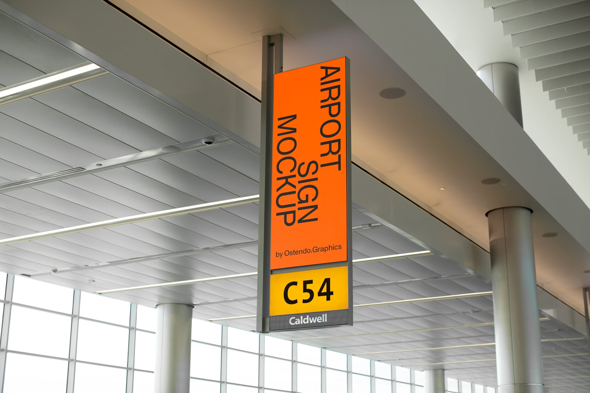 SI22 Airport Gate Sign Mockup