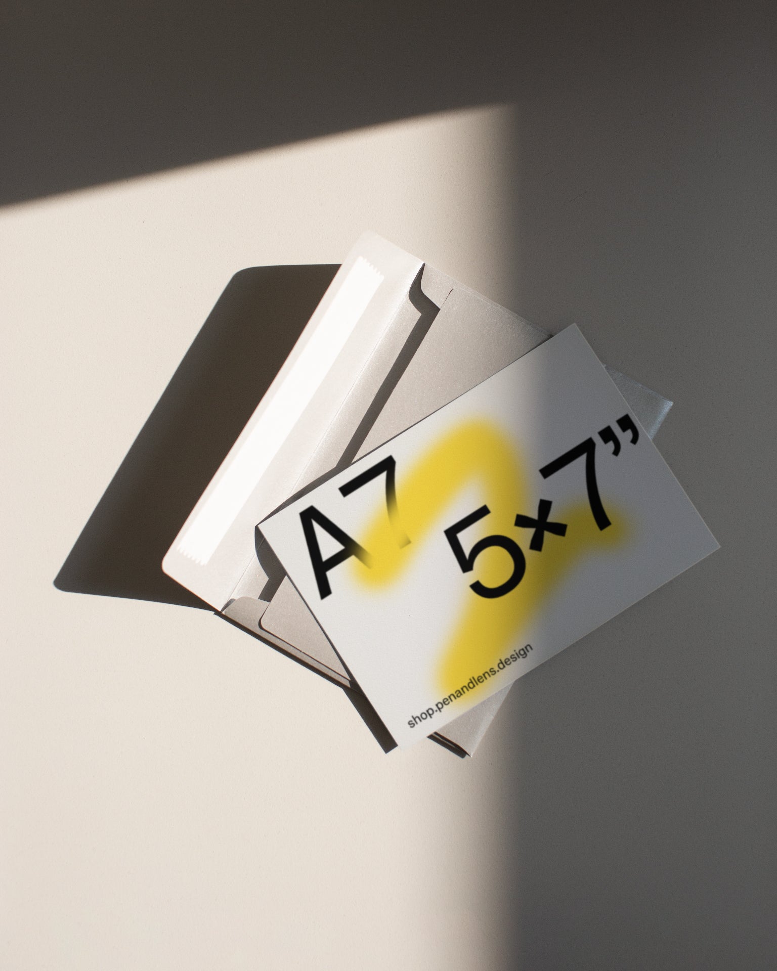 CA1 Card and Envelope Photographic Mockup A7 5×7"