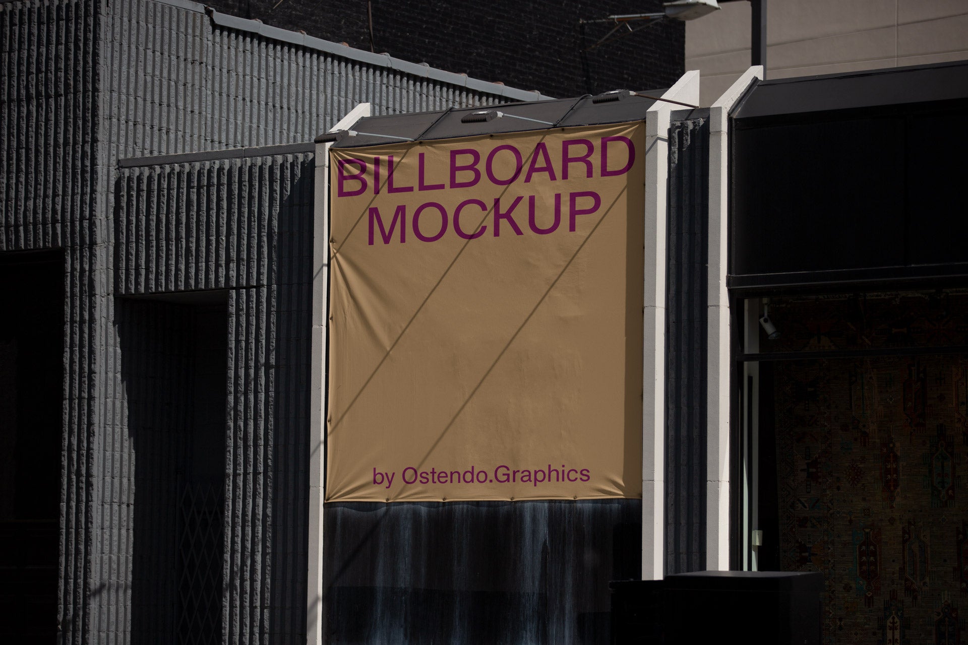 BI6 Outdoor Billboard Stretched Canvas Mockup Urban City