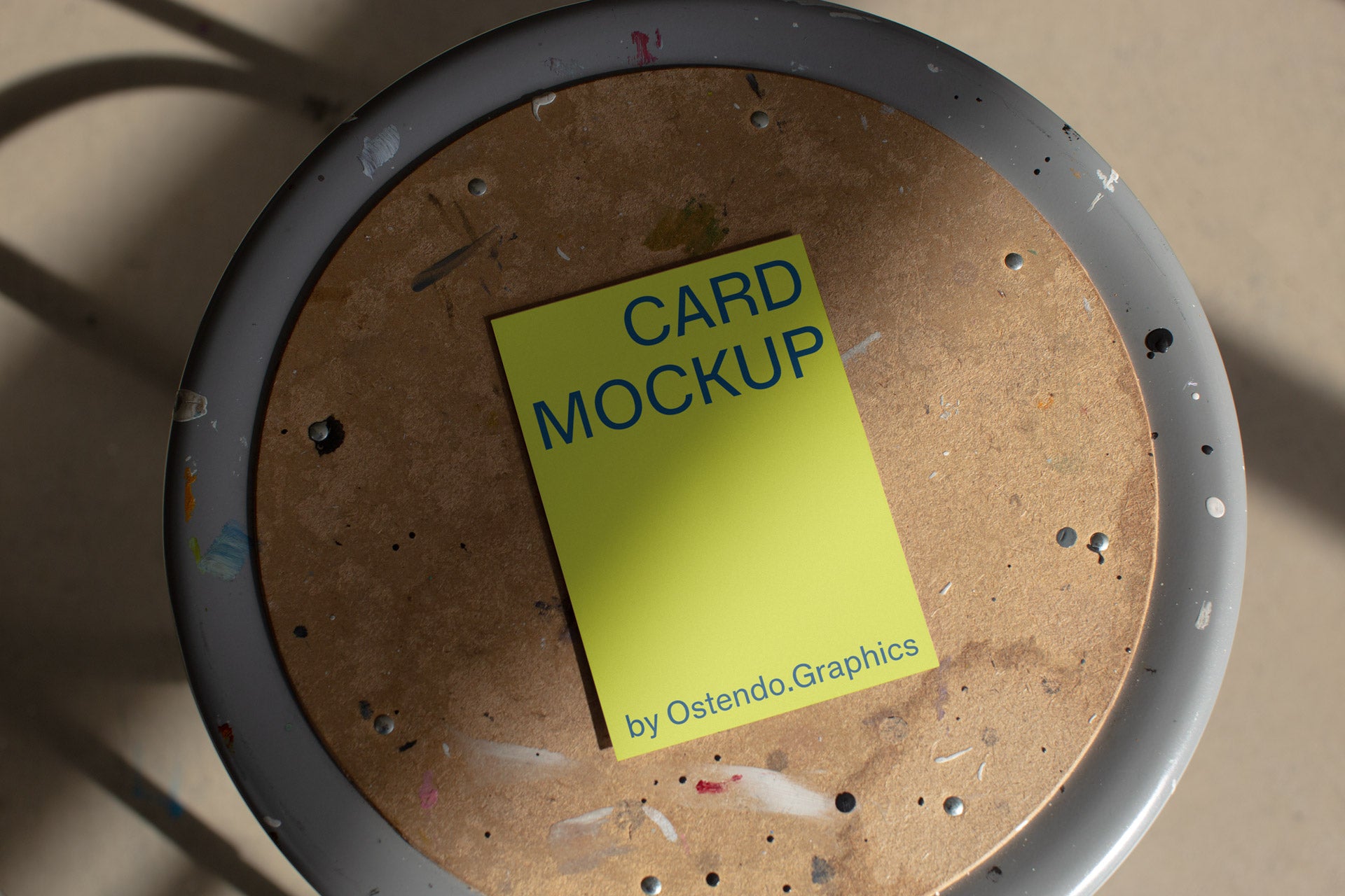 CA2 Card Photographic Mockup A7 5×7" on an Art Stool