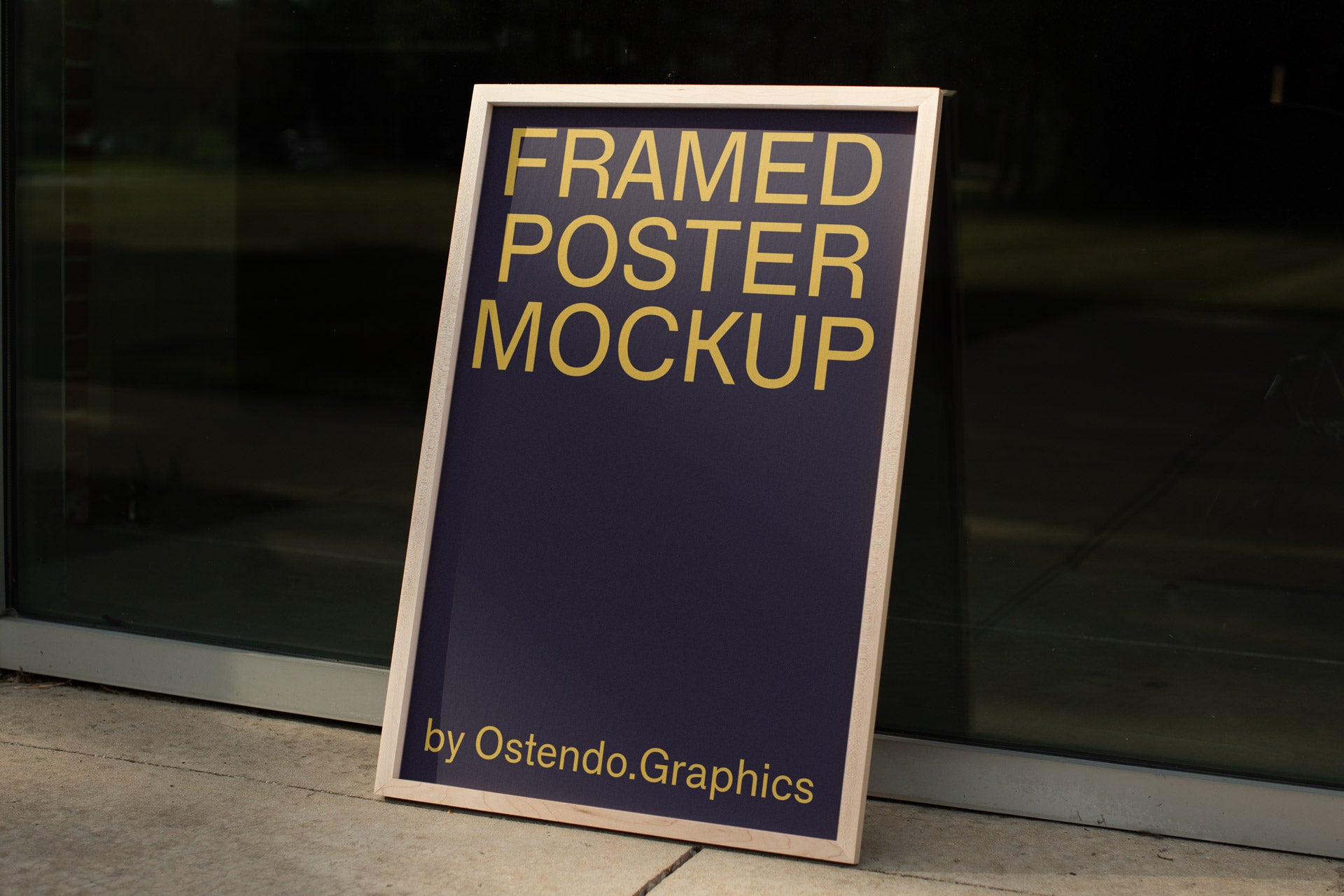 FR2 Framed Poster Mockup Leaning