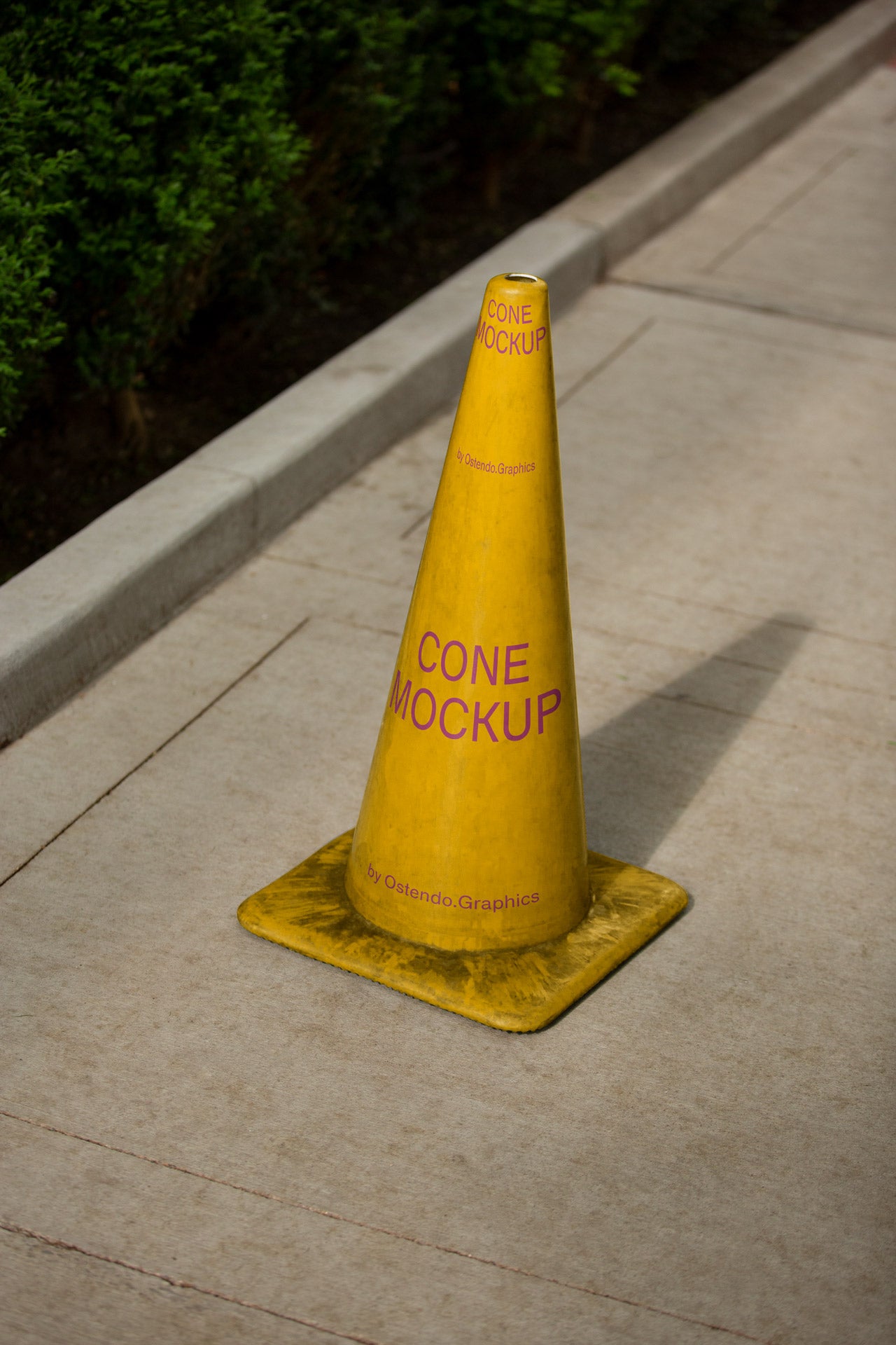 MISC1 Cone Mockup Urban City on Sidewalk