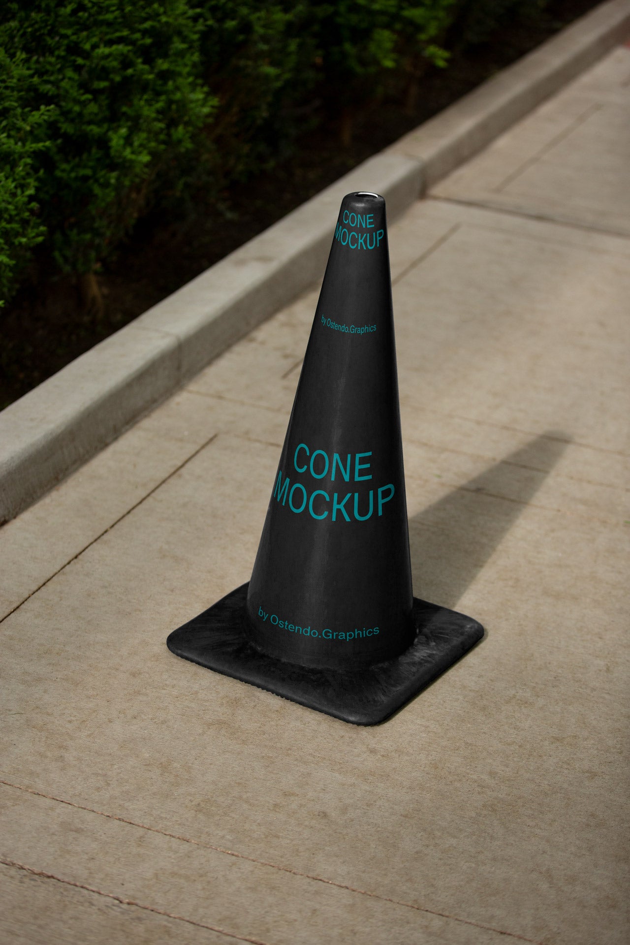 MISC1 Cone Mockup Urban City on Sidewalk