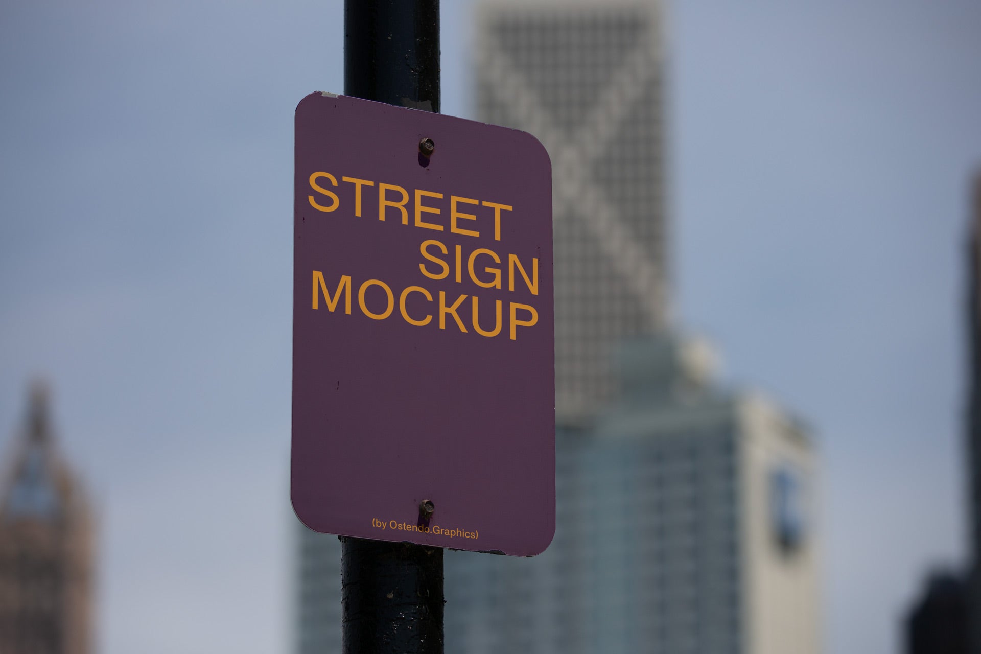 SI15 Street Sign Mockup Urban City