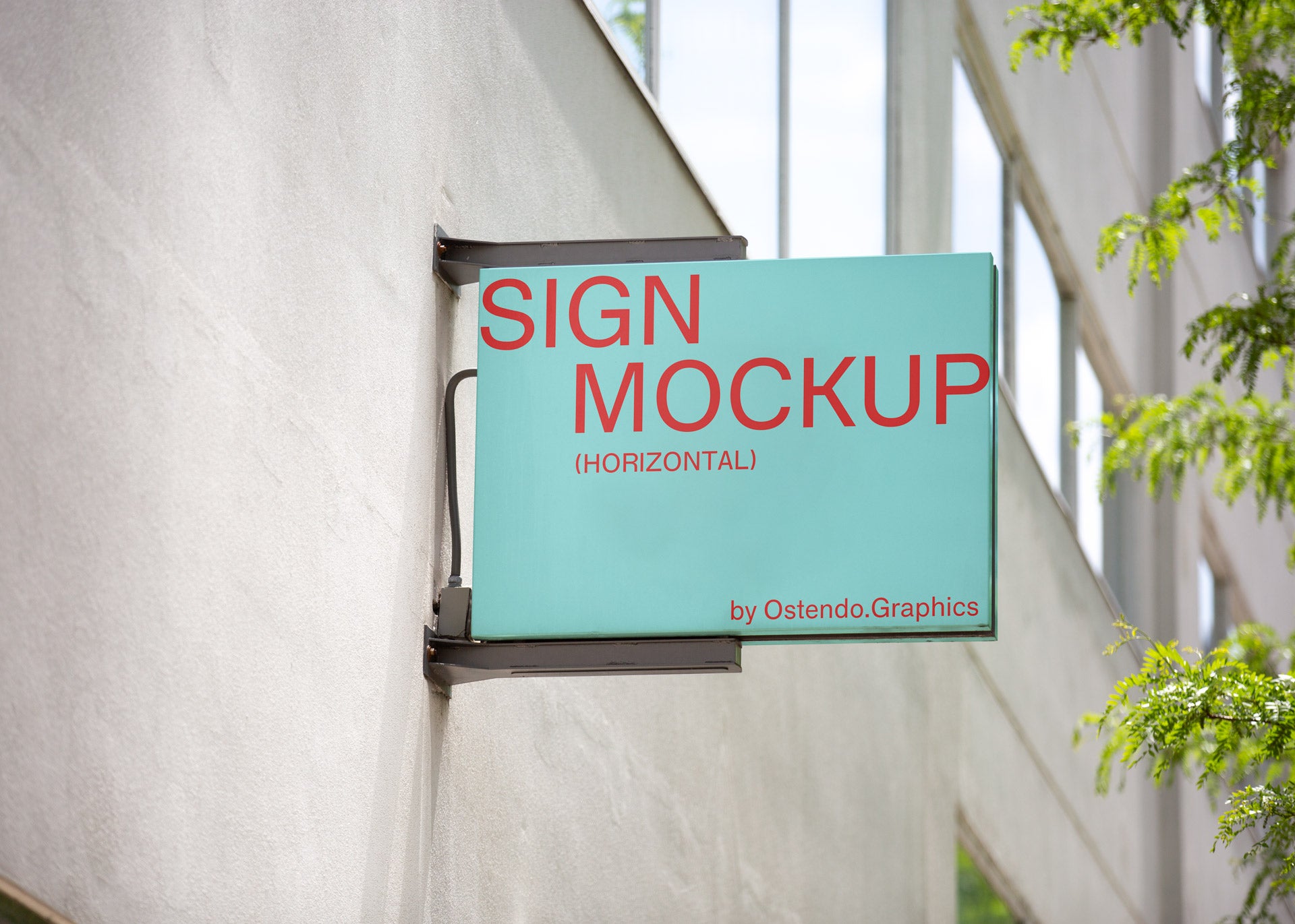 SI5 Sign Mockup Modern Urban City Landscape