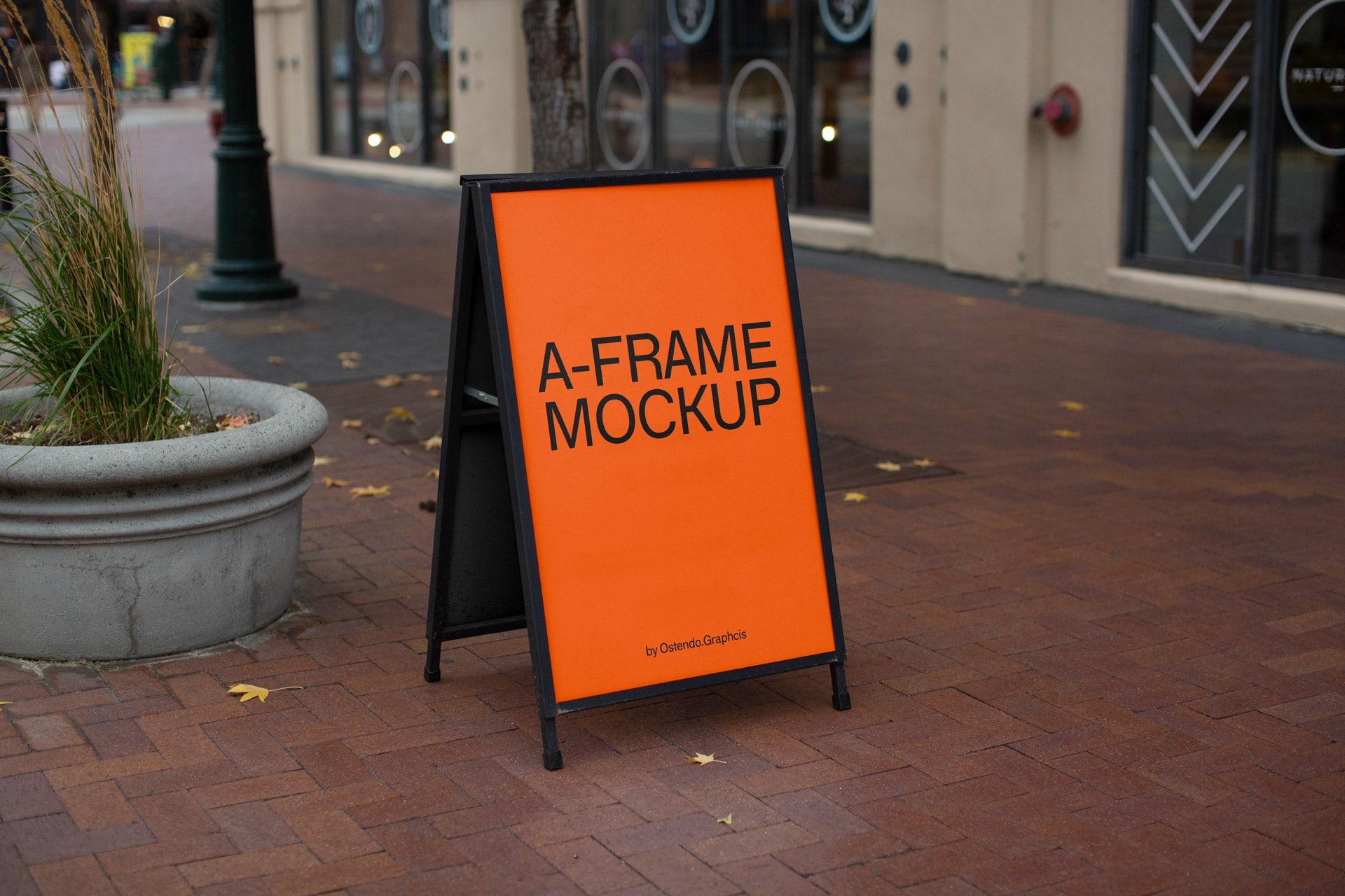 AF3 A-Frame Restaurant, Store, and Street Sign Mockup