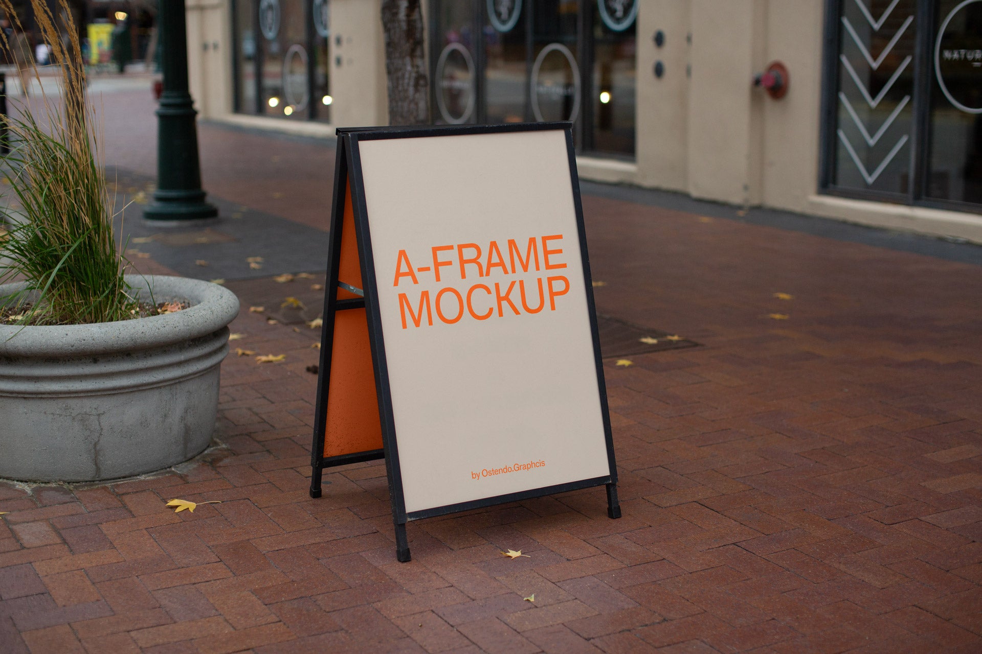 AF3 A-Frame Restaurant, Store, and Street Sign Mockup