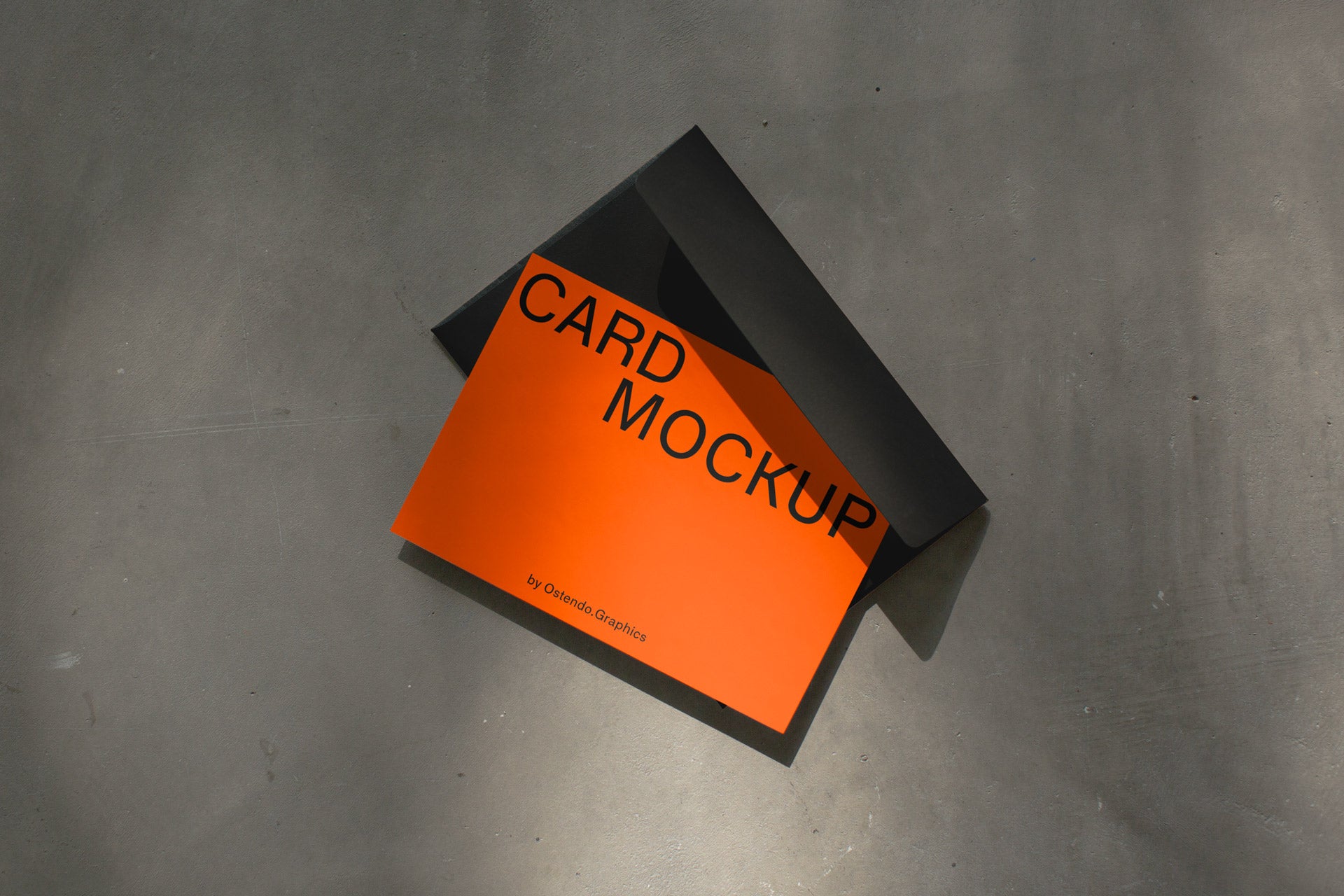 CA4 Card Mockup A7 5×7" on Concrete