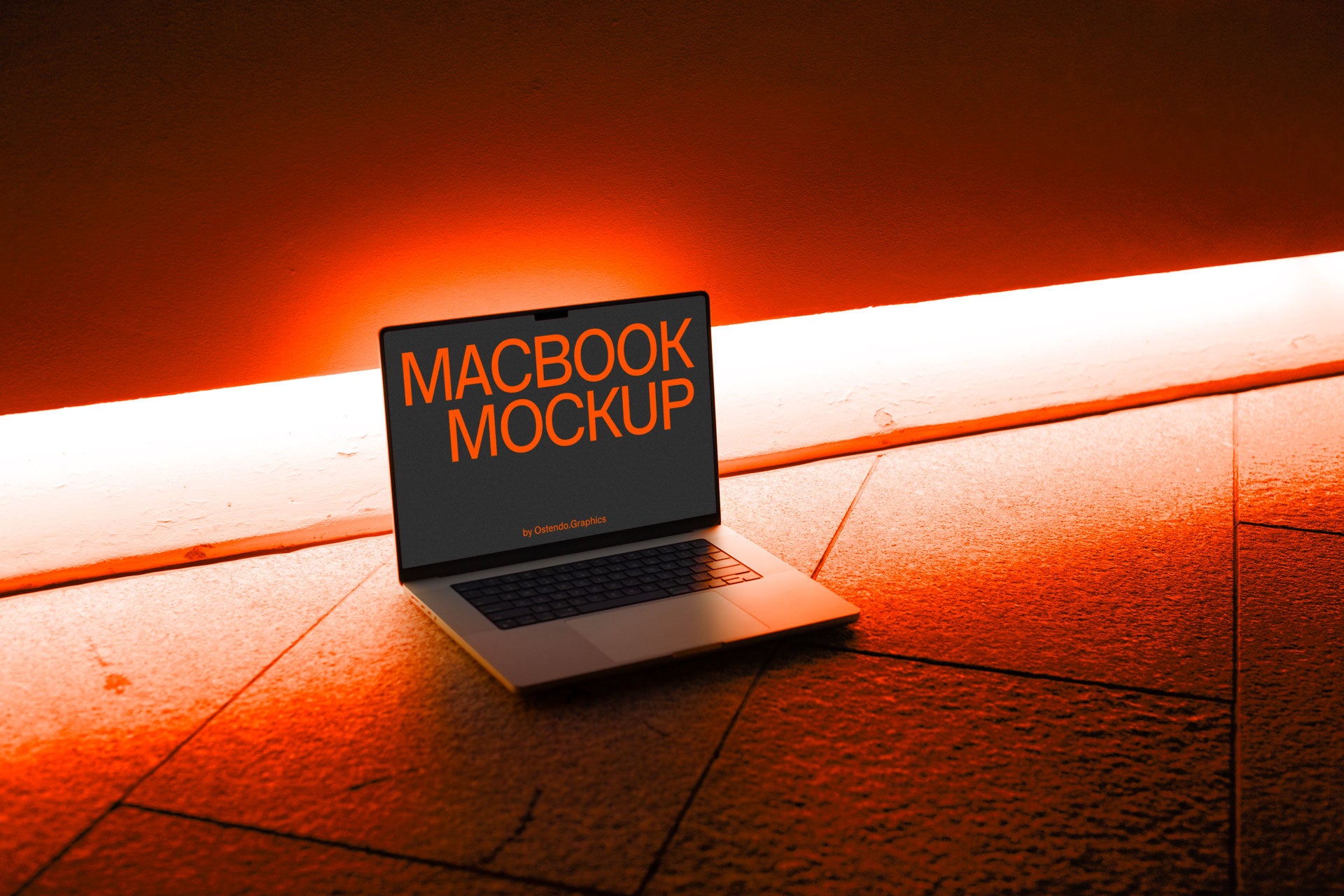 DD10 Apple Macbook Pro Mockup Night Lighted