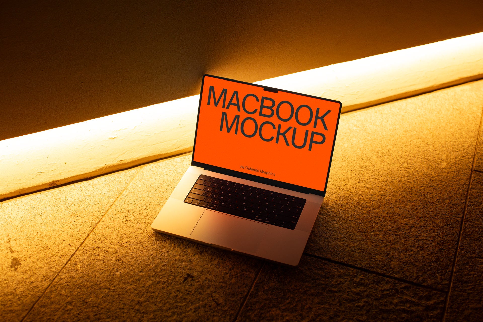 DD11 Apple Macbook Pro Mockup Night Lighted