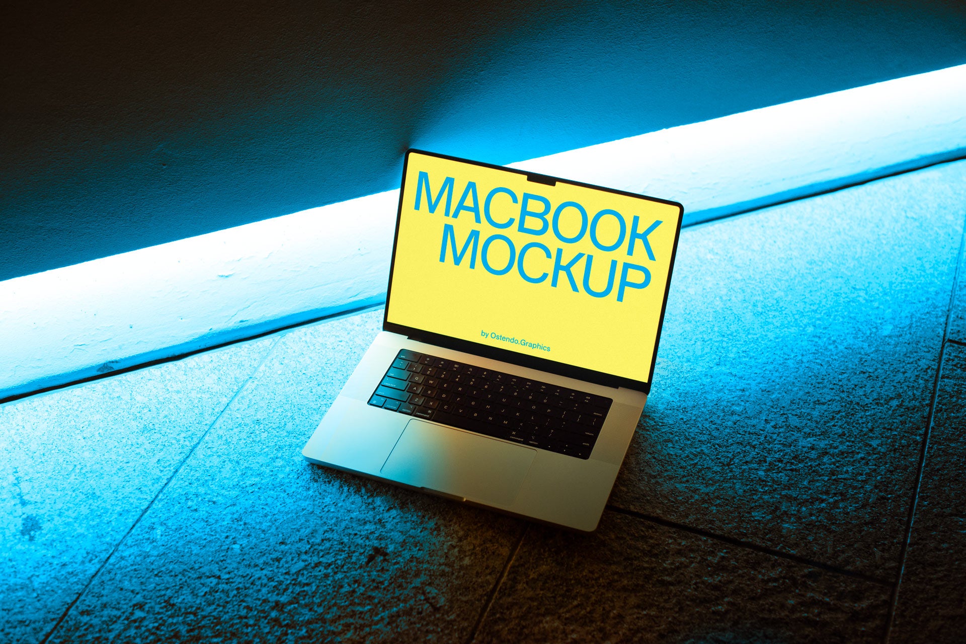 DD11 Apple Macbook Pro Mockup Night Lighted