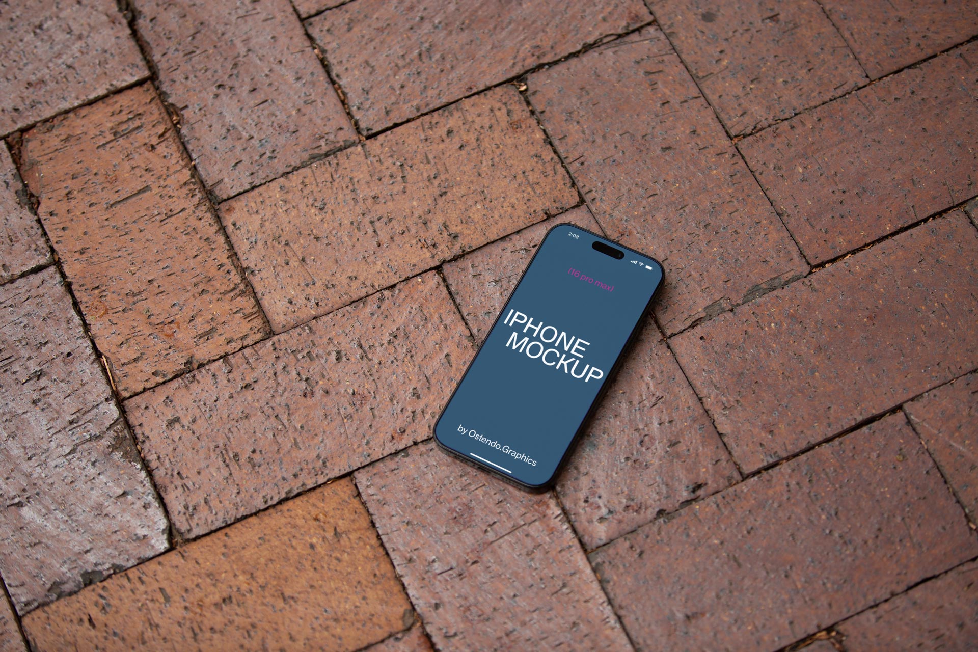 DD14-15 iPhone 16 Pro Max Mockup on Brick