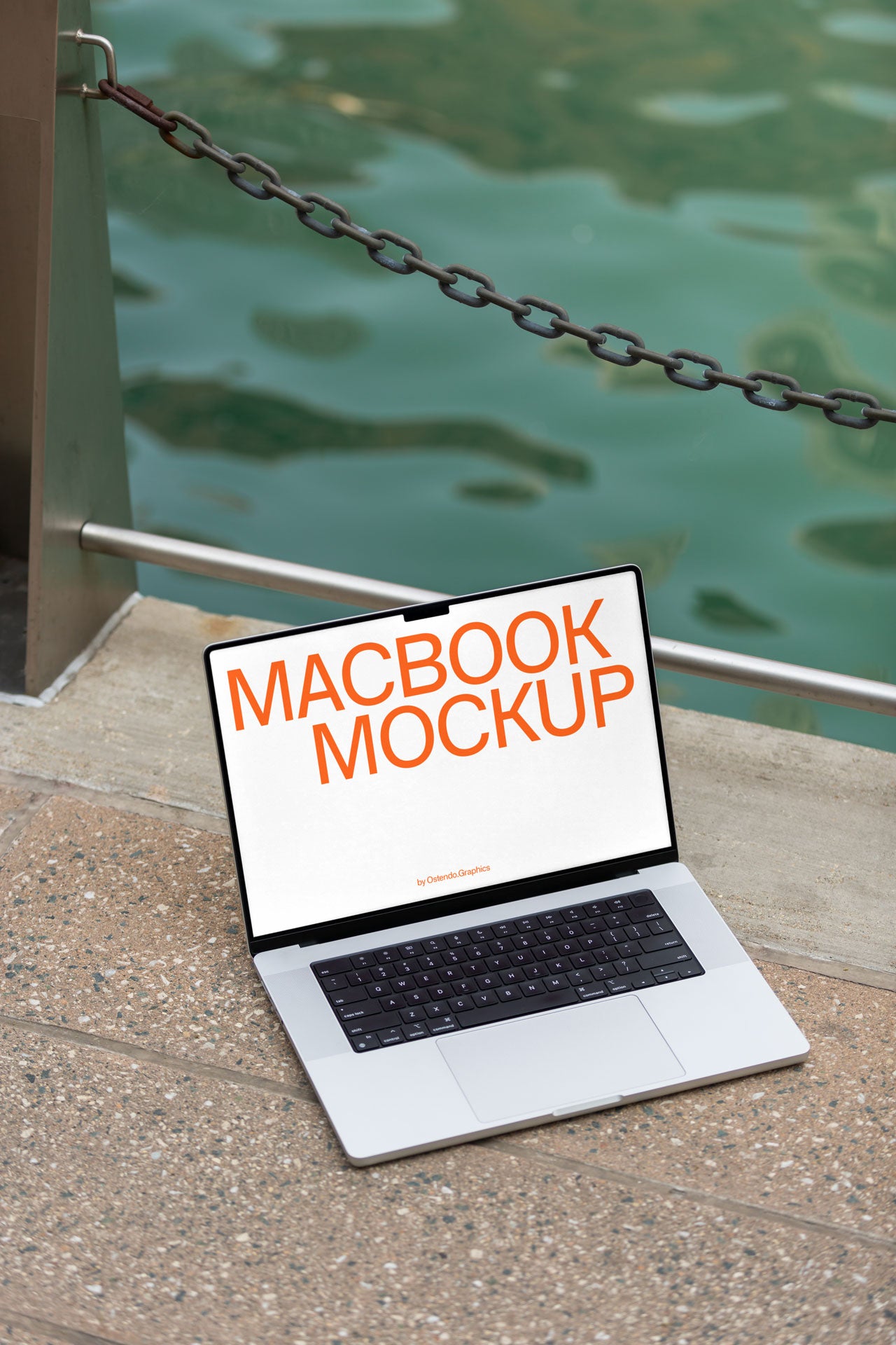 DD51 Macbook Pro Mockup near Water
