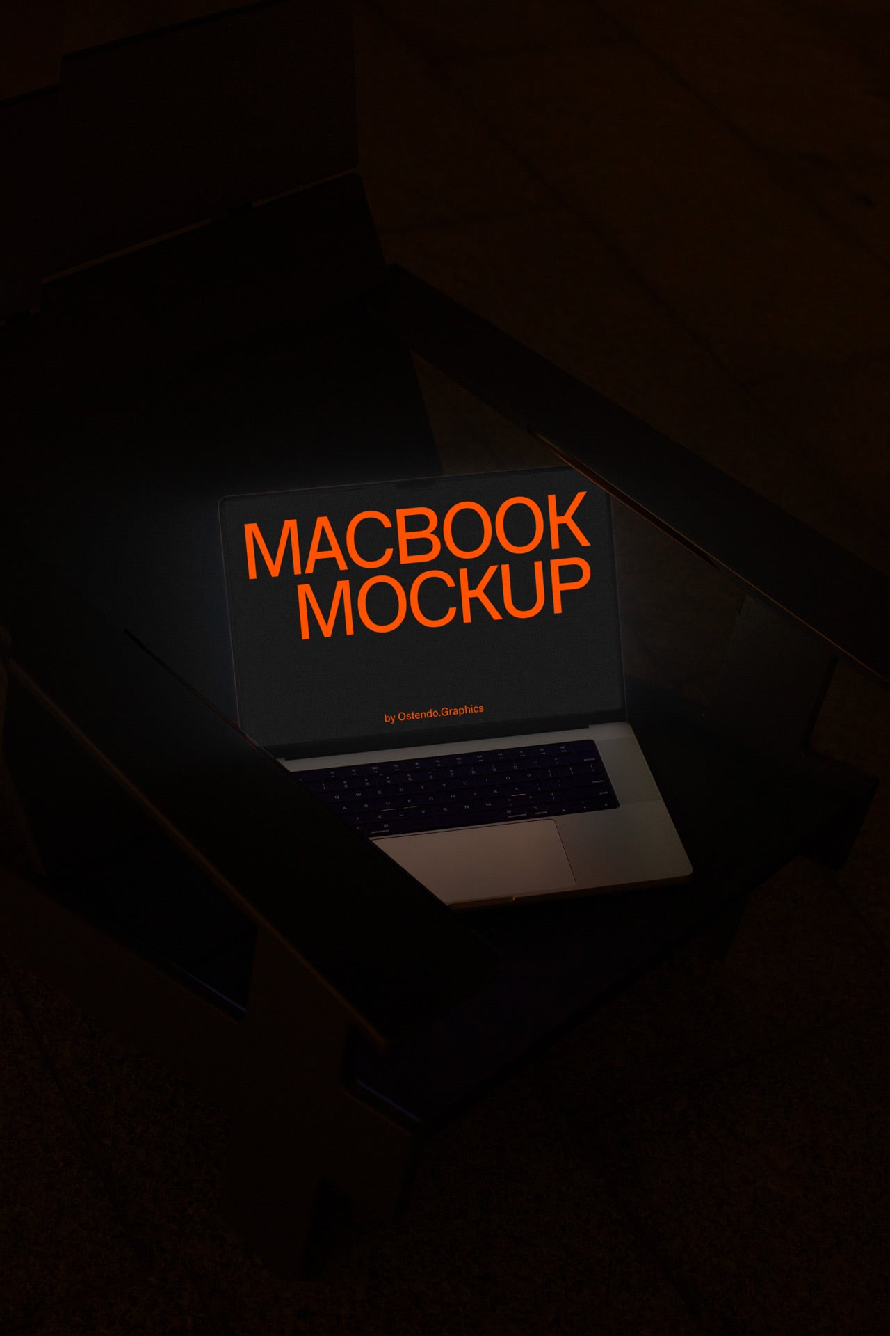 DD6 Apple Macbook Pro Mockup Night in a Chair