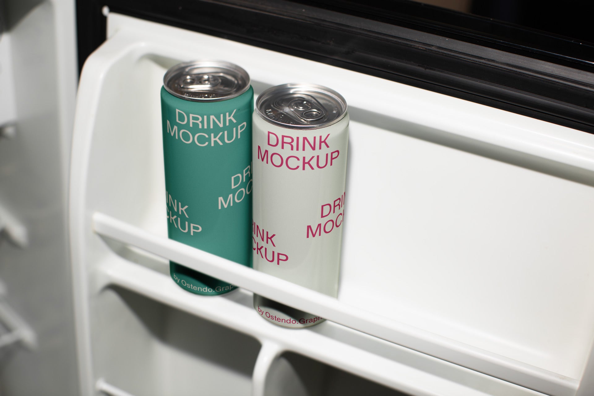 DR23 Drink Cans Mockup - Refrigerator