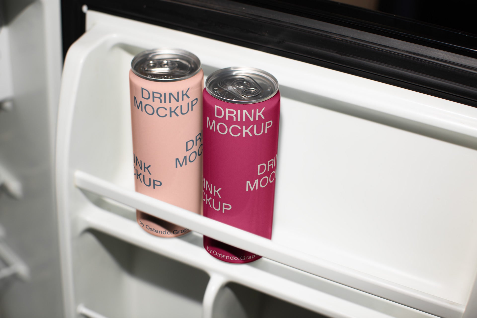 DR23 Drink Cans Mockup - Refrigerator