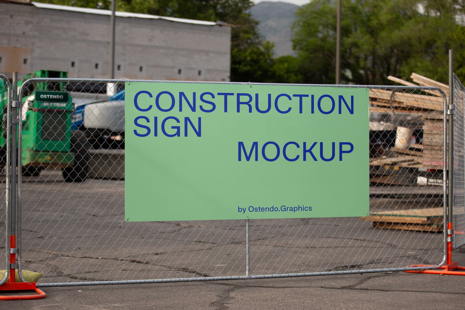 SI21 Outdoor Construction Site Sign/Billboard Mockup