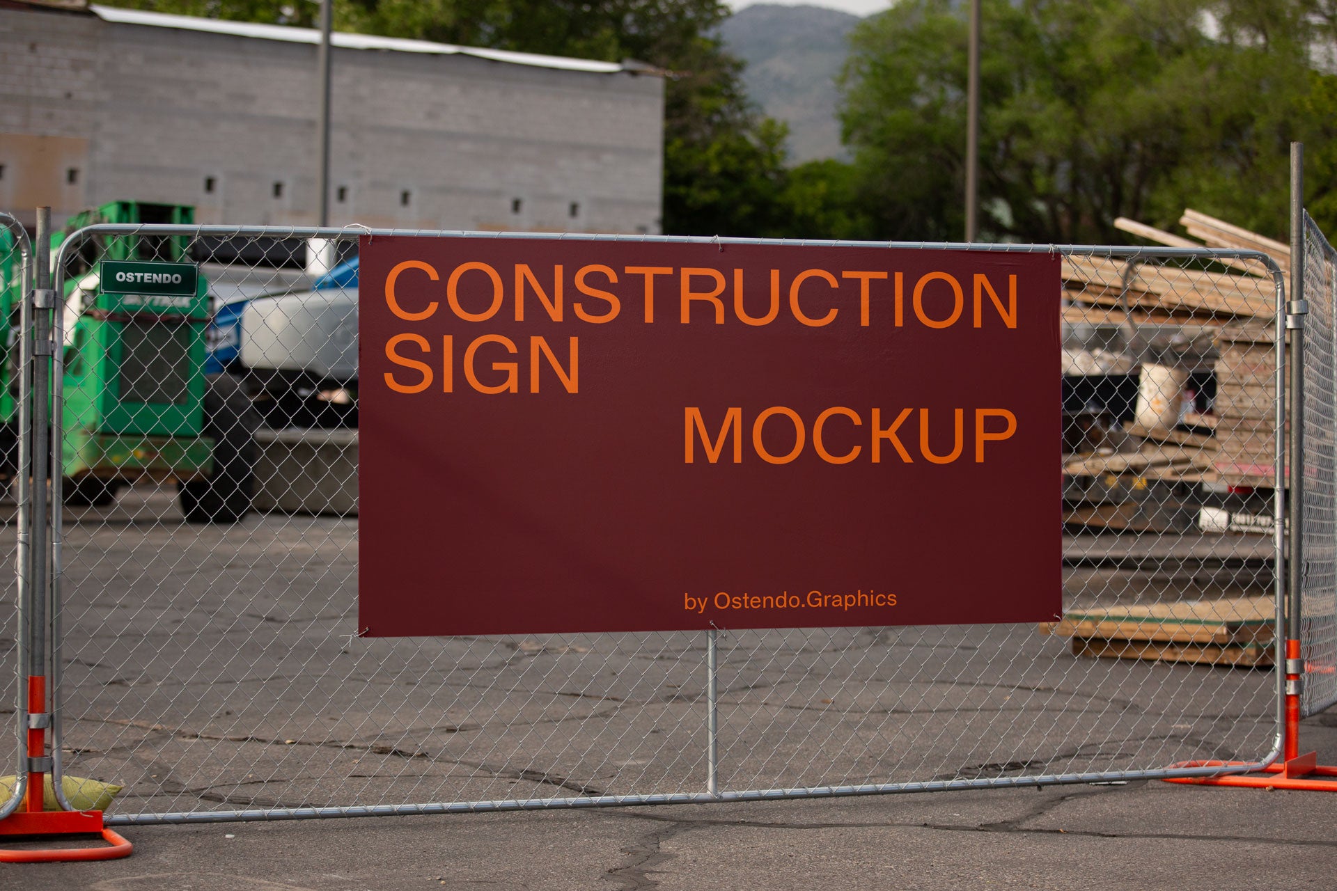 SI21 Outdoor Construction Site Sign/Billboard Mockup