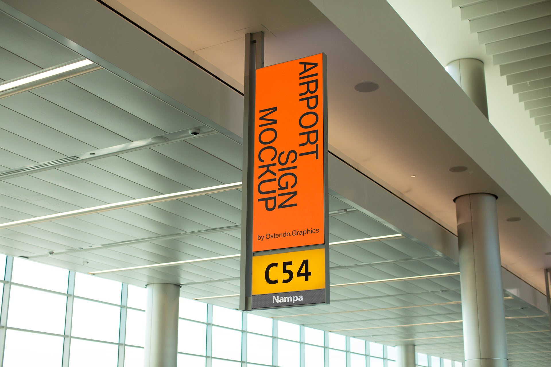 SI22 Airport Gate Sign Mockup