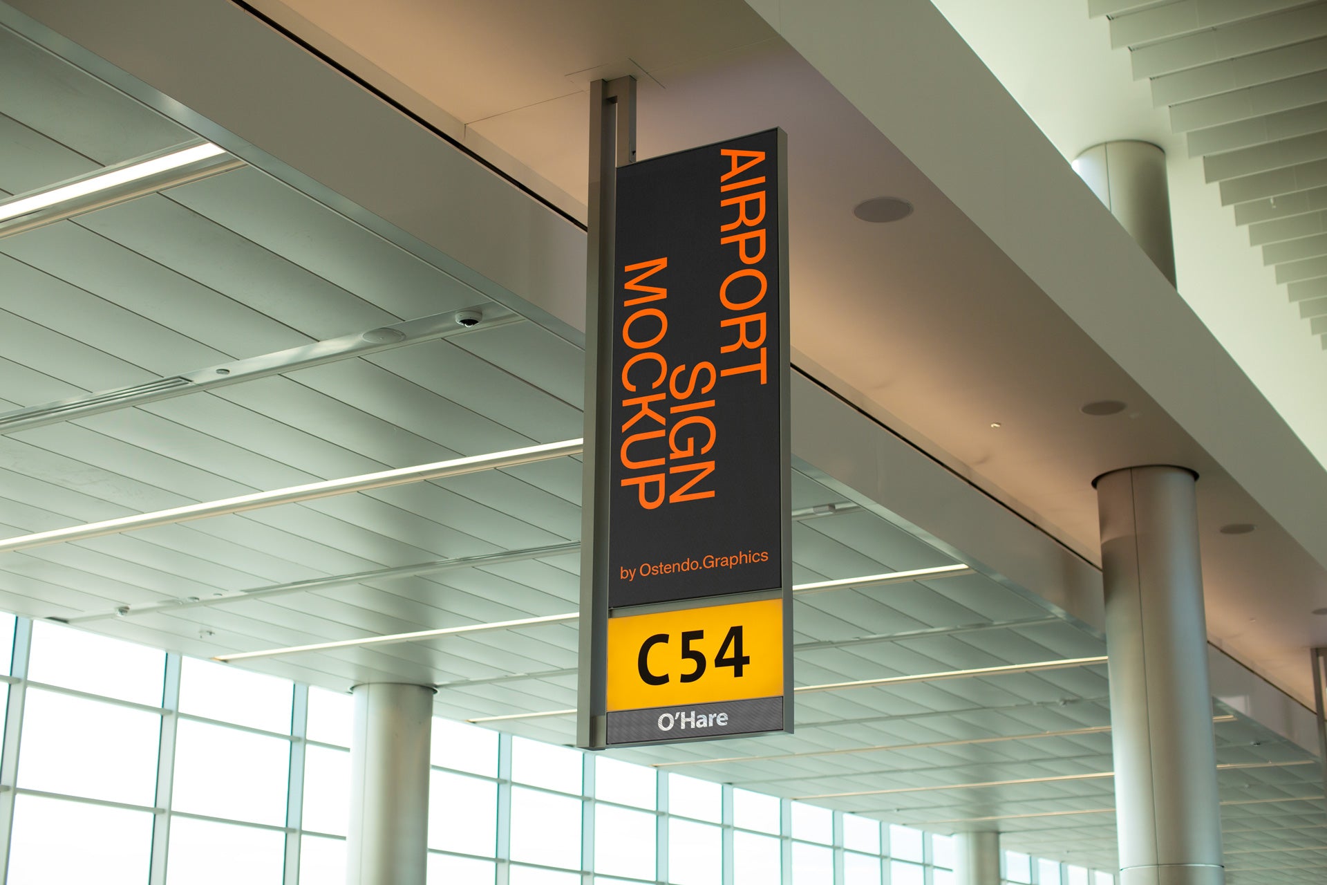 SI22 Airport Gate Sign Mockup