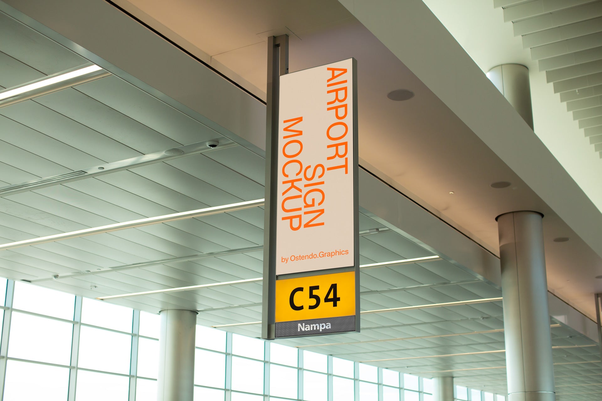 SI22 Airport Gate Sign Mockup