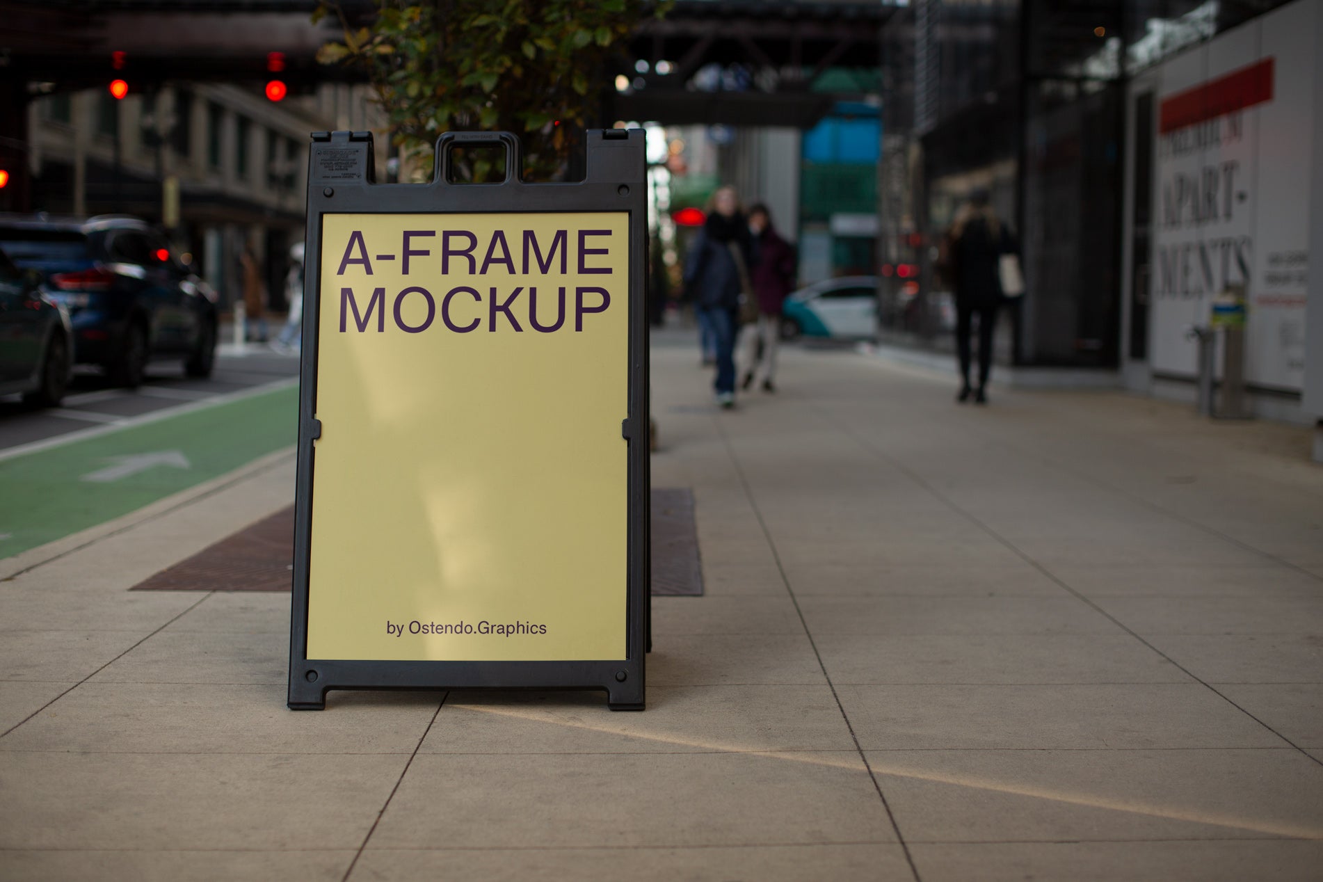AF2 A-Frame Restaurant, Store, and Street Sign Mockup