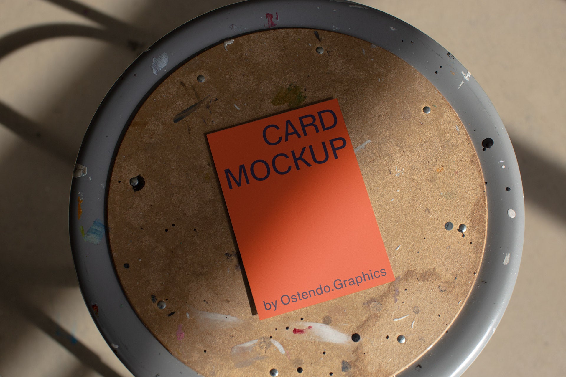 CA2 Card Photographic Mockup A7 5×7" on an Art Stool
