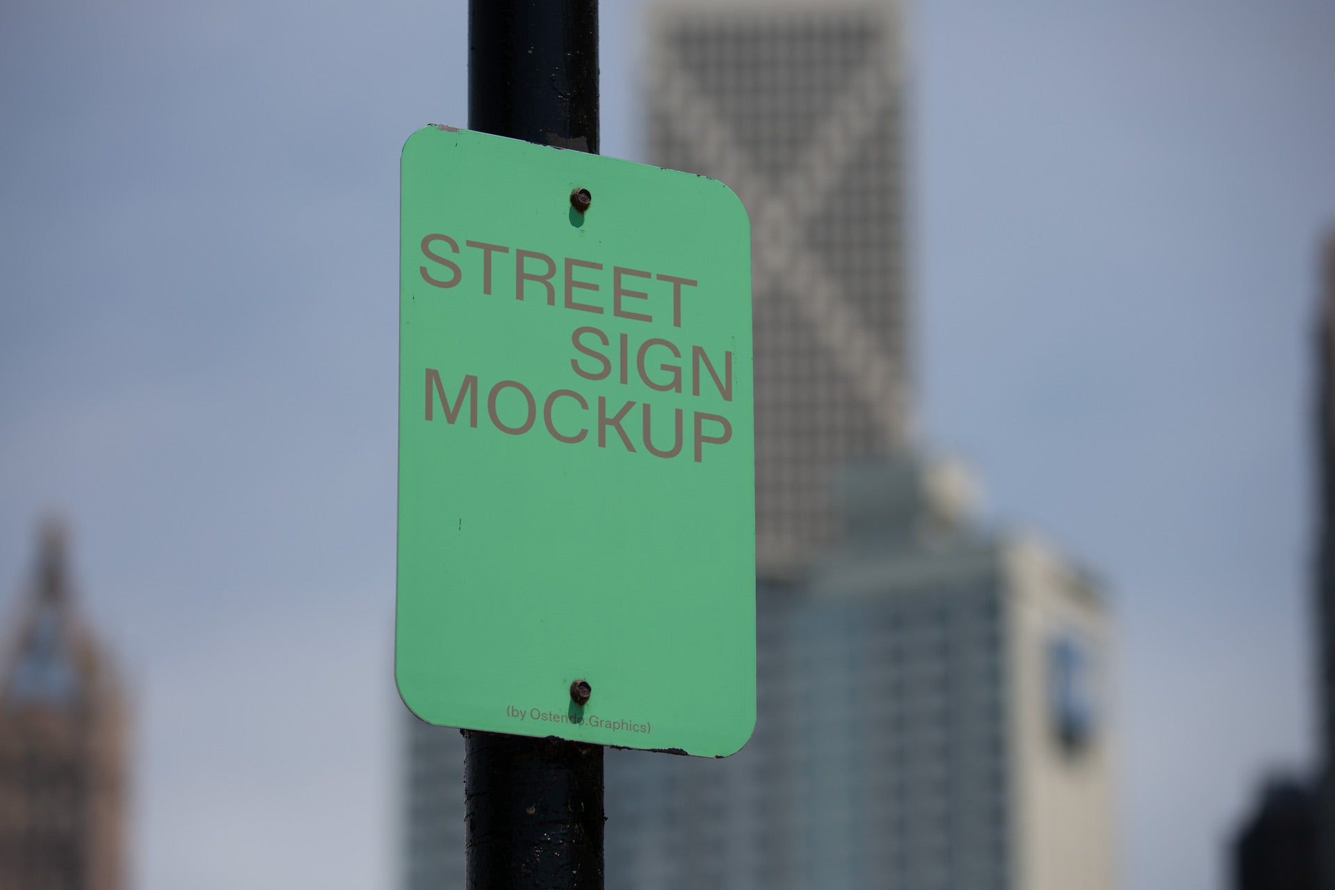 SI15 Street Sign Mockup Urban City