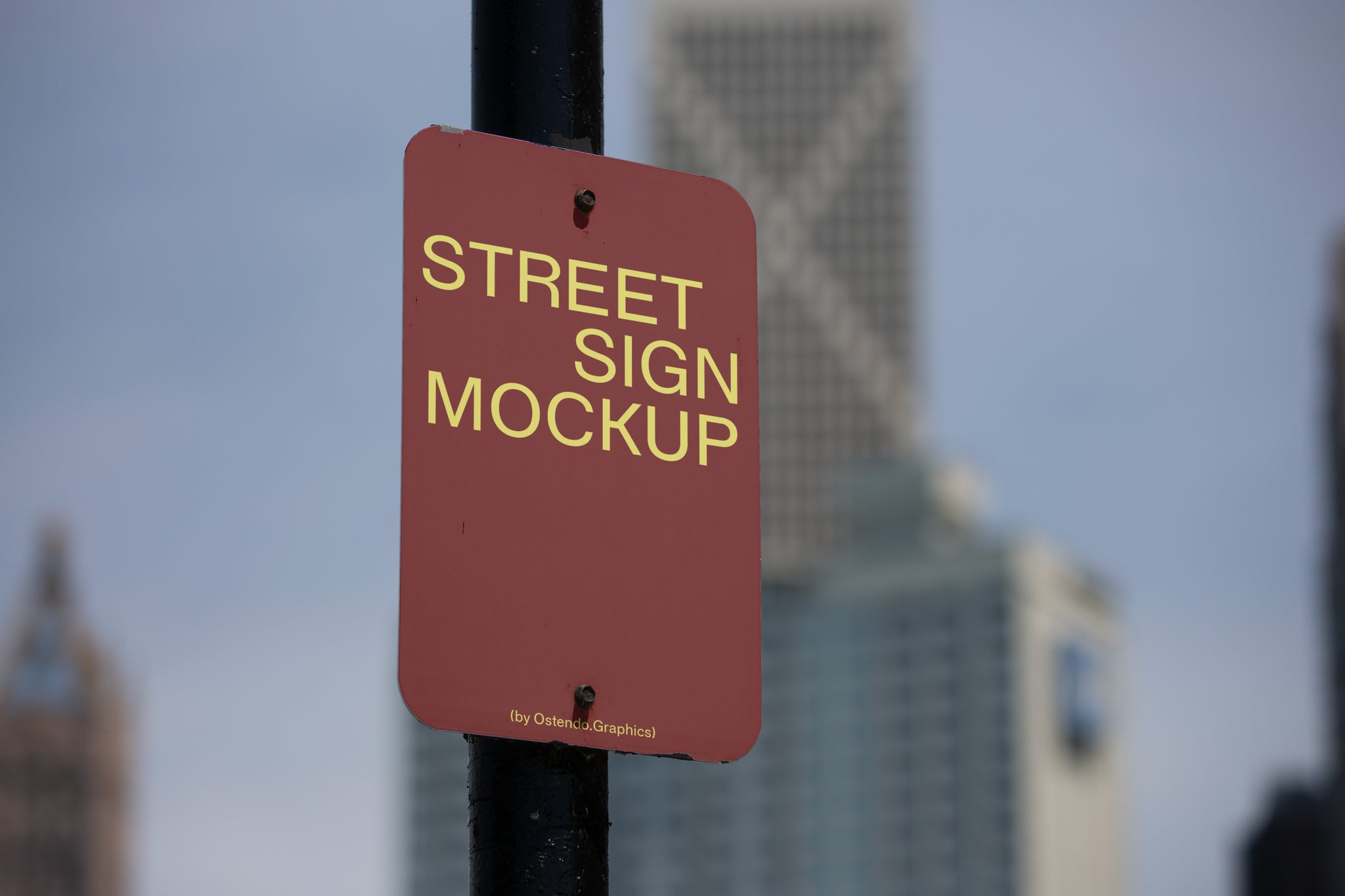 SI15 Street Sign Mockup Urban City