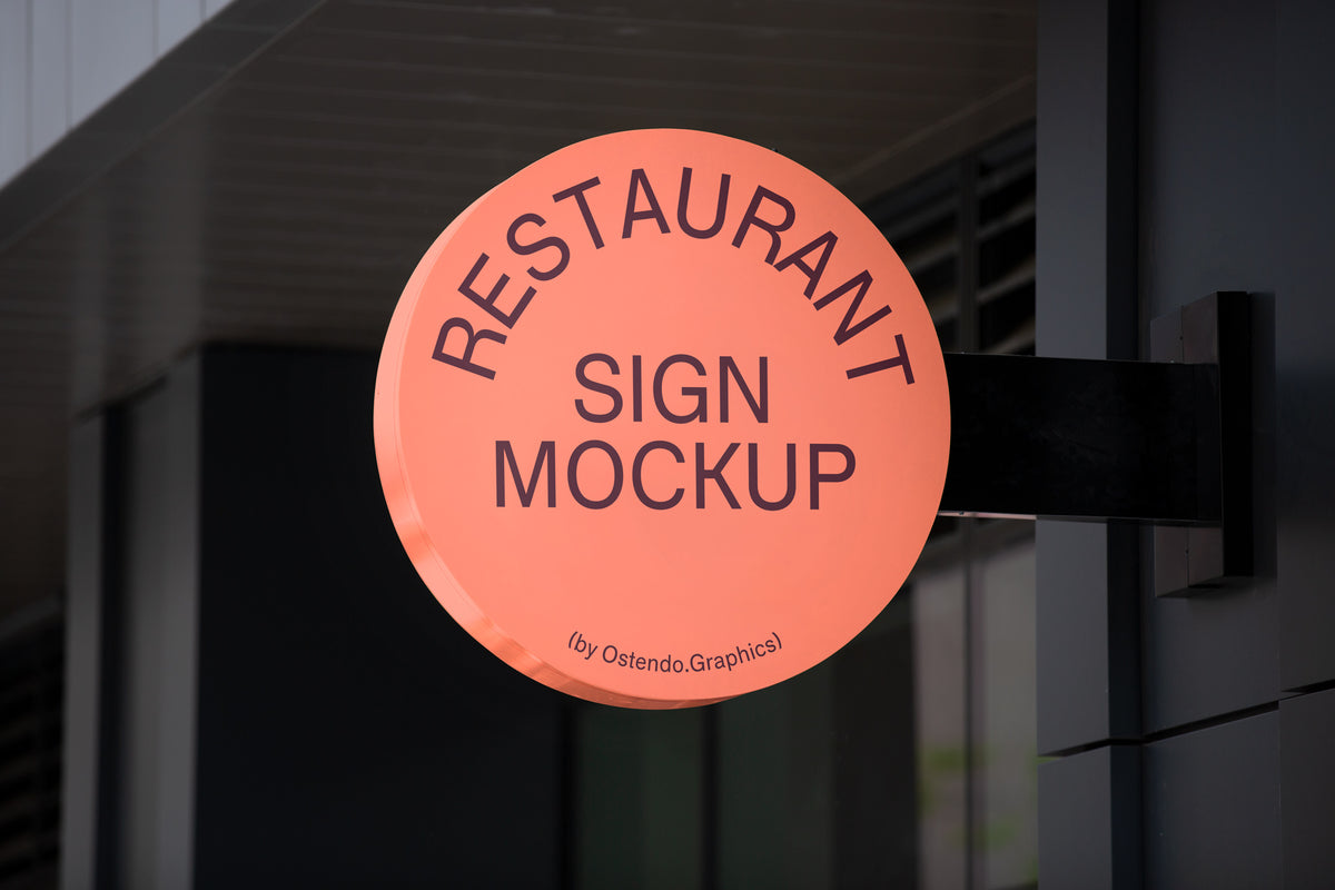 SI8 Round Sign Mockup – Ostendo.Graphics